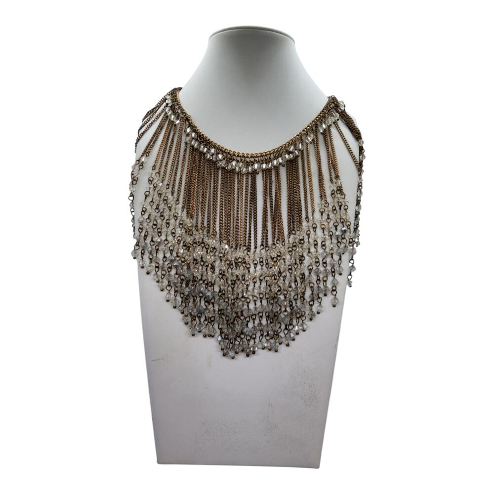 Paparazzi Zi Collection /donnalee Beaded Big Necklace Gold Chain Crystal Movemen - Picture 13 of 13